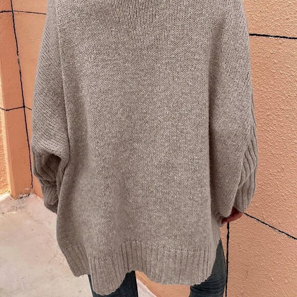 Apricot Casual Womens High Neck Batwing Sleeve Sweater - Picture 3 of 5